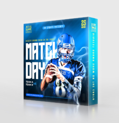 Backlit fabric pop up display with a football game day graphic