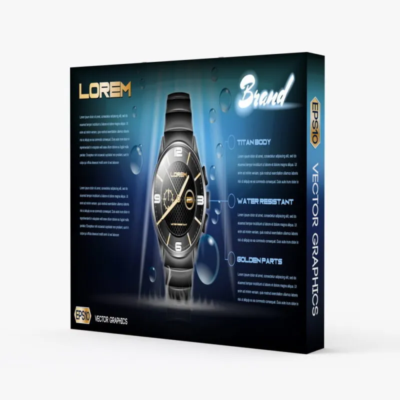 Straight fabric pop up display with a custom watch advertising graphic